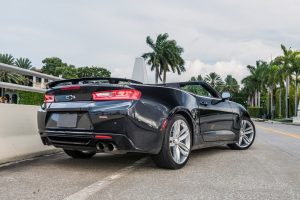 black chevy camaro ss rear right side view