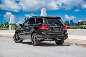 black mercedes benz gle left rear side view