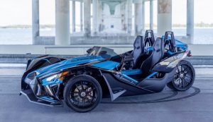 blue polaris slingshot driver seat view