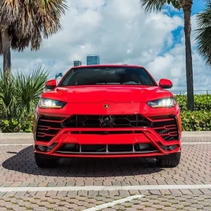 red ferrari suv front view