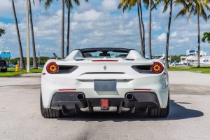 white ferrari back view