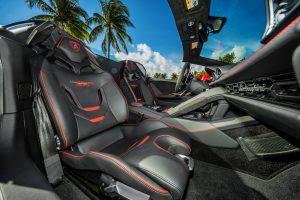 red lamborghini huracán evo passenger side