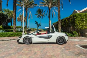 white mclaren 570s side view