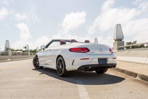 white mercedes benz c300 back view
