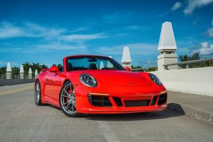 red porsche 911 carrera S (991) front view