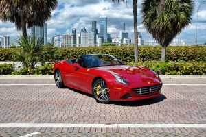 red Ferrari california rental in Miami