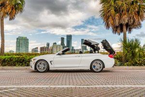 white bmw 440i side view