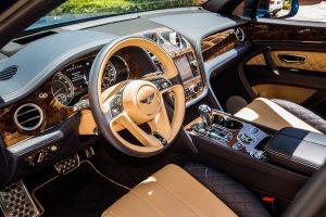 blue bentley bentayga driver seat