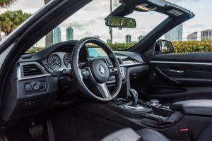 white bmw 440i driver seat