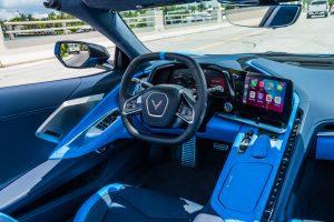 blue corvette c8 center console