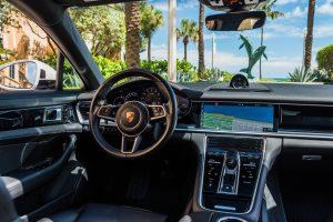 white porsche panamera 4s center console
