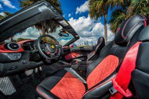 red ferrari california t driver seat