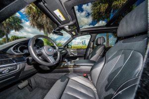 blue bmw x5 driver seat