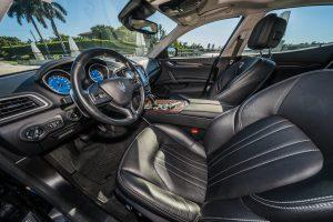 black maserati ghibli driver seat