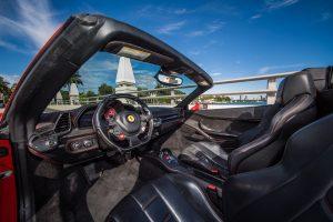 red ferrari 458 italia driver seat