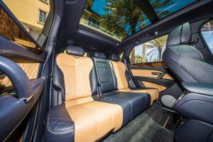 blue bentley bentayga leather back seat