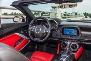 black chevy camaro ss red interior center console