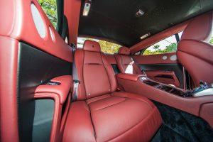 black rolls royce wraith red interior back seat