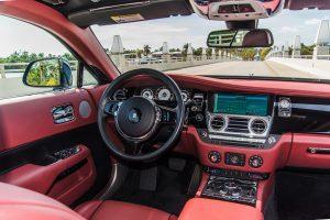 black rolls royce wraith red interior center console