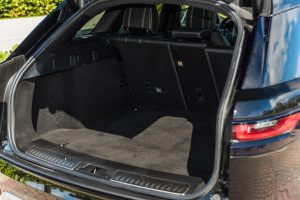 image of range rover velar trunk that is for rental in Miami