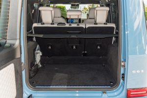 Mercedes Benz G63 AMG Blue open trunk